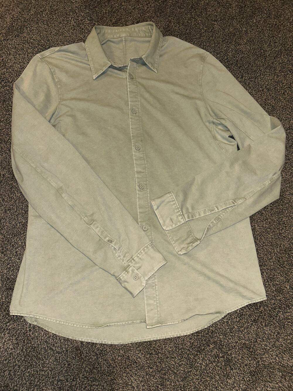 Lululemon men’s stretch casual button up 
Light faded green size M/L
